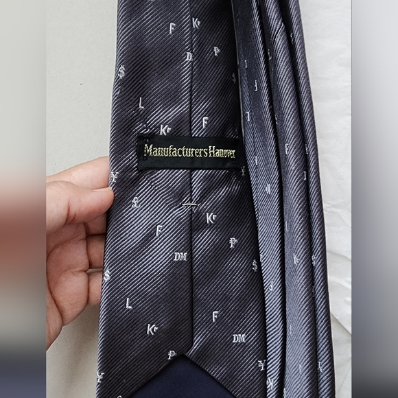 Vintage banker's tie 100% silk tie slim unisex currency money one six historic - Picture 3 of 3